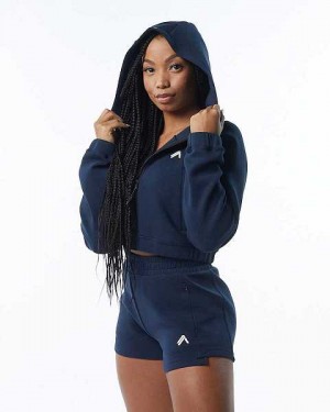Dámské Bundy Alphalete ELMTS Full-Zip Crop Blankyt | CZ-874619