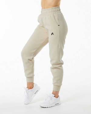 Dámské Kalhoty Jogger Alphalete ELMTS Cuffed Hnědé | CZ-792150