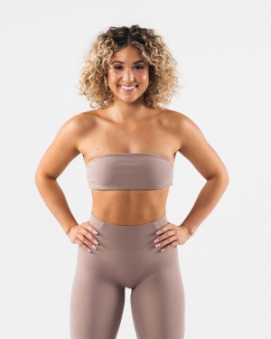 Dámské Podprsenka Bandeau Alphalete Aura Hnědé | CZ-416598