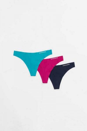 Dámské Spodní Prádlo Alphalete Seamless Tanga 3pk Tyrkysové Fuchsie | CZ-026349