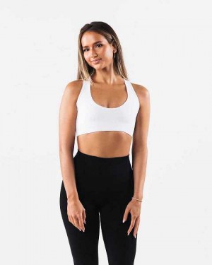 Dámské Sportovní Podprsenka Alphalete Amplify Contour Bílé | CZ-896753