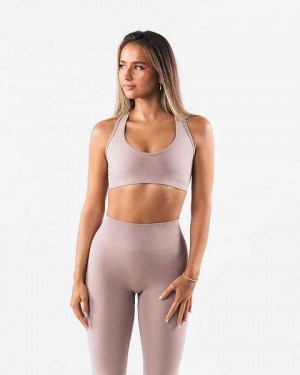 Dámské Sportovní Podprsenka Alphalete Amplify Contour Hnědé | CZ-216705