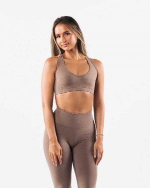 Dámské Sportovní Podprsenka Alphalete Amplify Contour Hnědé | CZ-708439
