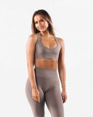 Dámské Sportovní Podprsenka Alphalete Amplify Contour Hnědé | CZ-752369