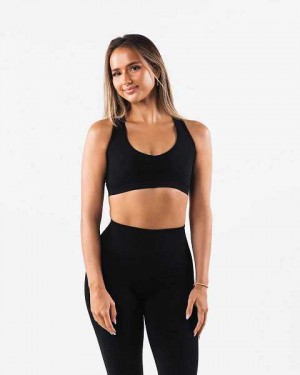 Dámské Sportovní Podprsenka Alphalete Amplify Contour Černé | CZ-610932
