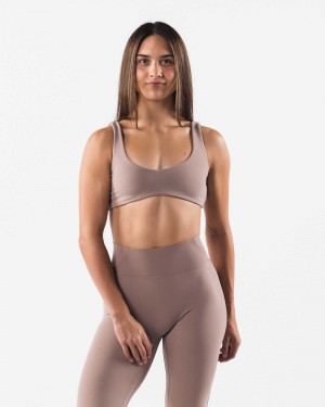 Dámské Sportovní Podprsenka Alphalete Aura Sculpt Hnědé | CZ-812705