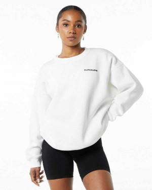 Dámské Svetr Alphalete Classic Crew Bílé | CZ-316074