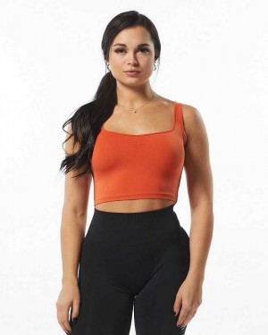 Dámské Tílko Alphalete Ultrasoft Square Neck Oranžové | CZ-528043