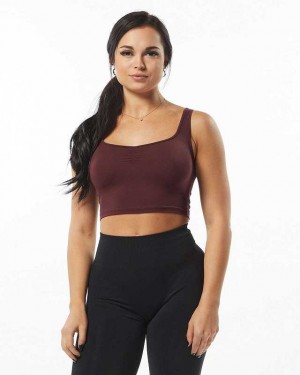 Dámské Tílko Alphalete Ultrasoft Square Neck Červené | CZ-082549