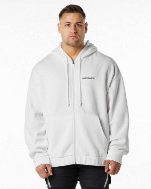 Pánské Bundy Alphalete Classic Full-Zip Bílé | CZ-046981