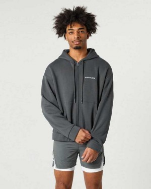 Pánské Bundy Alphalete Classic Full-Zip Šedé | CZ-063975