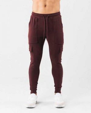 Pánské Kalhoty Jogger Alphalete Identity Cargo Červené | CZ-082719