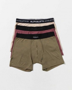 Pánské Spodní Prádlo Alphalete Classic Boxerské Brief 3pk Hnědé | CZ-764531