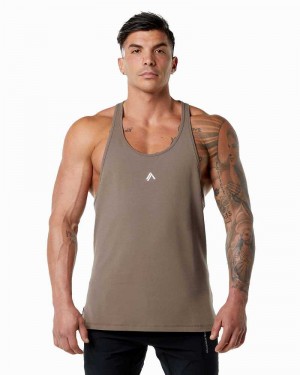 Pánské Tílko Alphalete Emblem Stringer Hnědé | CZ-693210