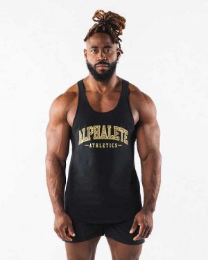 Pánské Tílko Alphalete Paisley Print Raw Cut Černé | CZ-729843