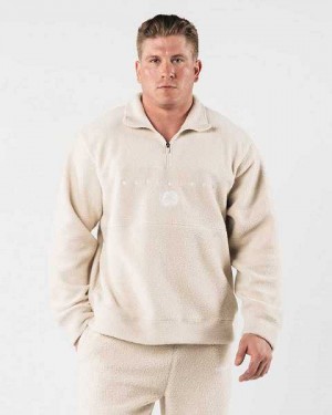Unisex Bundy Alphalete King Quarter Zip Hnědé | CZ-852619