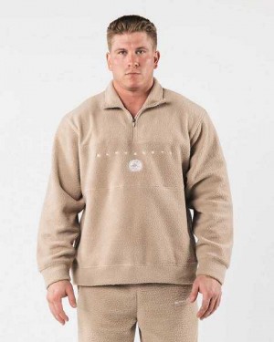 Unisex Bundy Alphalete King Quarter Zip Hnědé | CZ-458630