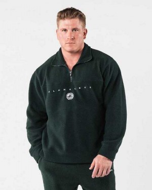 Unisex Bundy Alphalete King Quarter Zip Zelene | CZ-470158