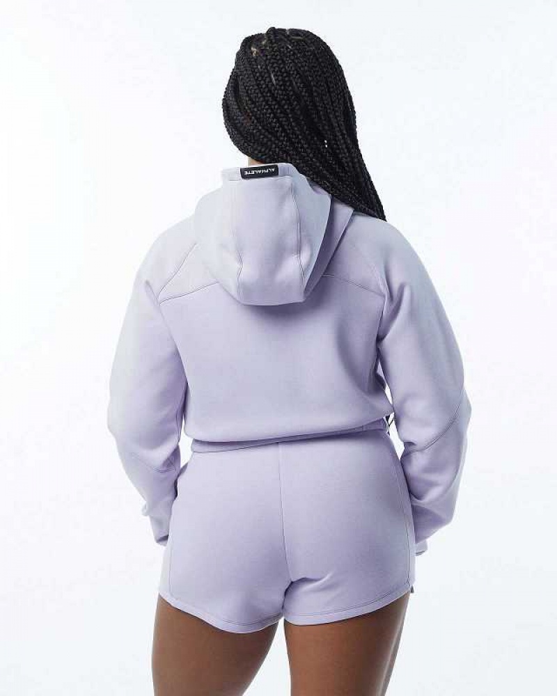 Dámské Bundy Alphalete ELMTS Full-Zip Crop Fialové | CZ-082457