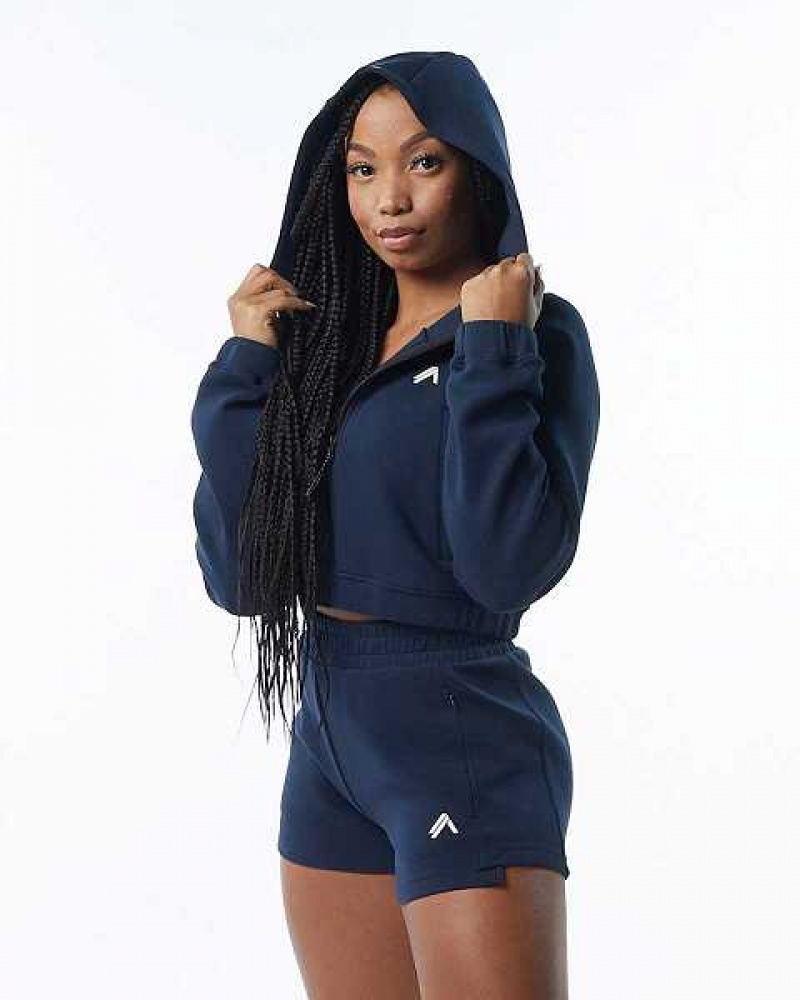 Dámské Bundy Alphalete ELMTS Full-Zip Crop Blankyt | CZ-874619