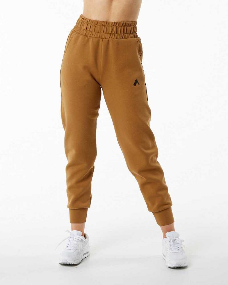 Dámské Kalhoty Jogger Alphalete ELMTS Cuffed Hnědé | CZ-708451