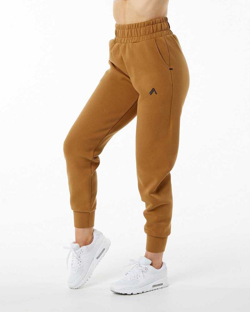 Dámské Kalhoty Jogger Alphalete ELMTS Cuffed Hnědé | CZ-708451