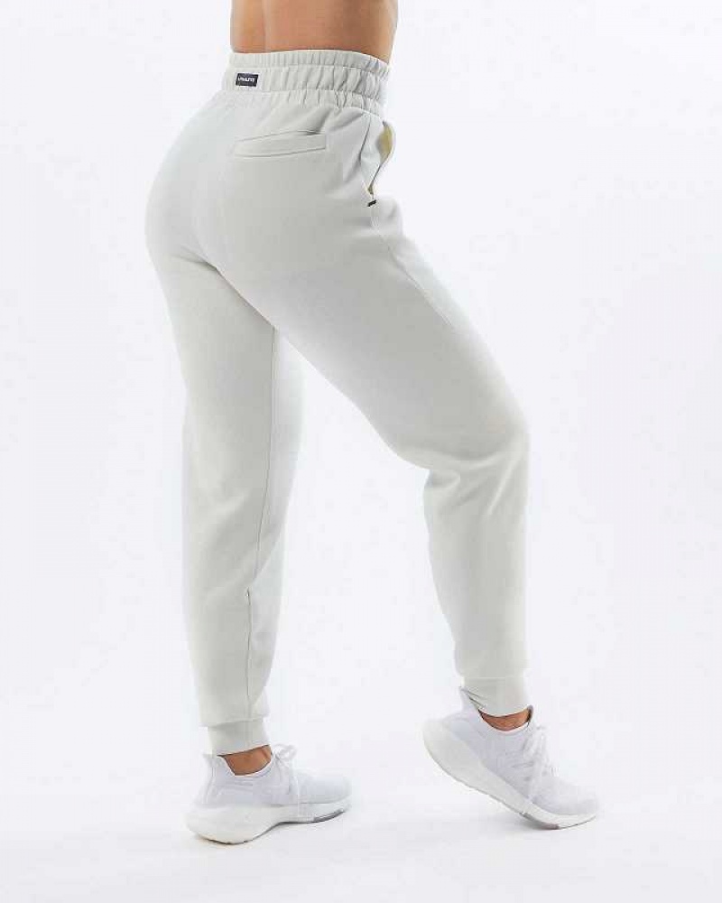 Dámské Kalhoty Jogger Alphalete ELMTS Cuffed Bílé | CZ-091287