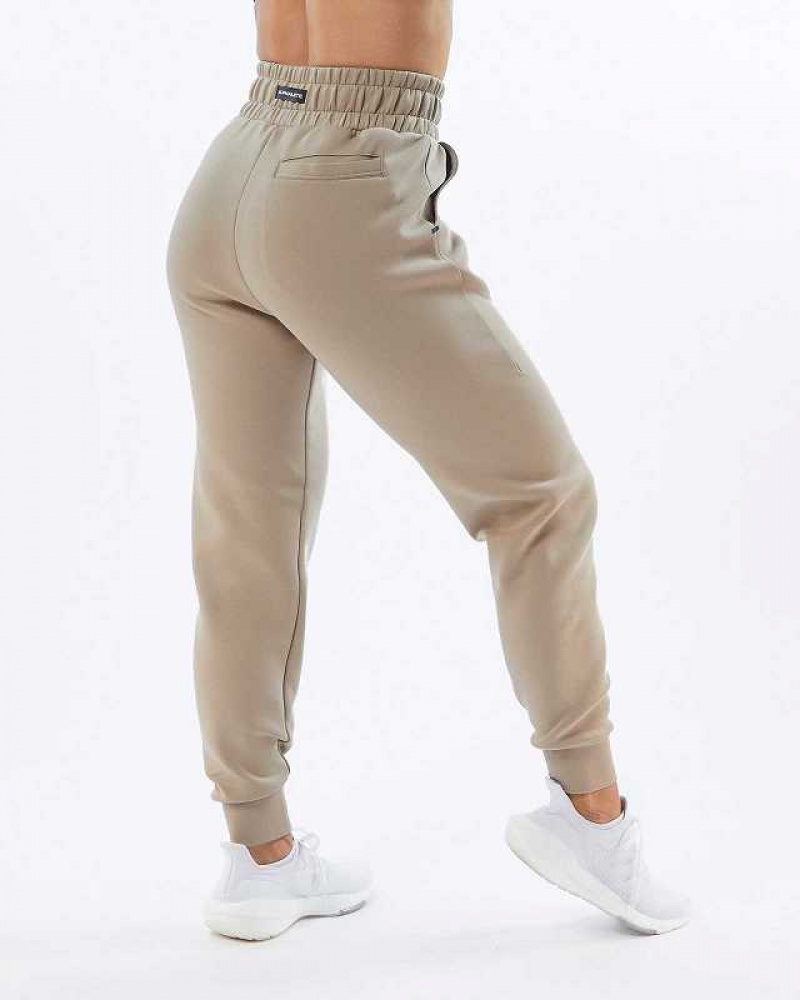 Dámské Kalhoty Jogger Alphalete ELMTS Cuffed Hnědé | CZ-381479