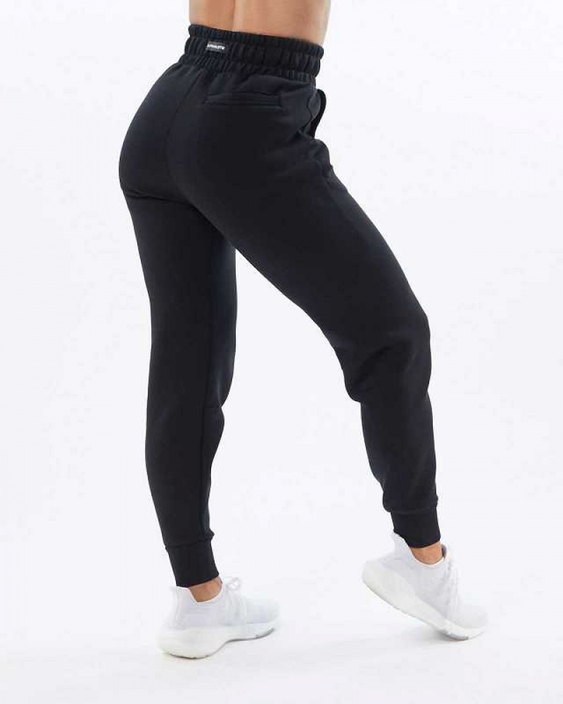 Dámské Kalhoty Jogger Alphalete ELMTS Cuffed Černé | CZ-023548