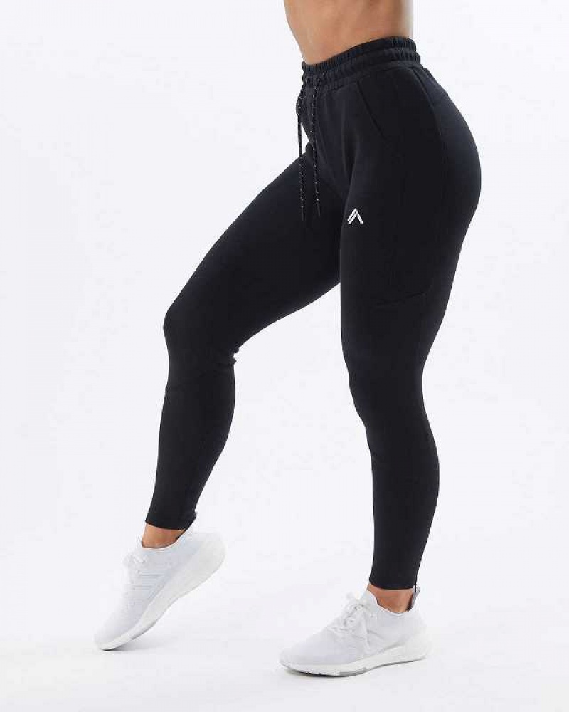 Dámské Kalhoty Jogger Alphalete ELMTS Zip Černé | CZ-960347