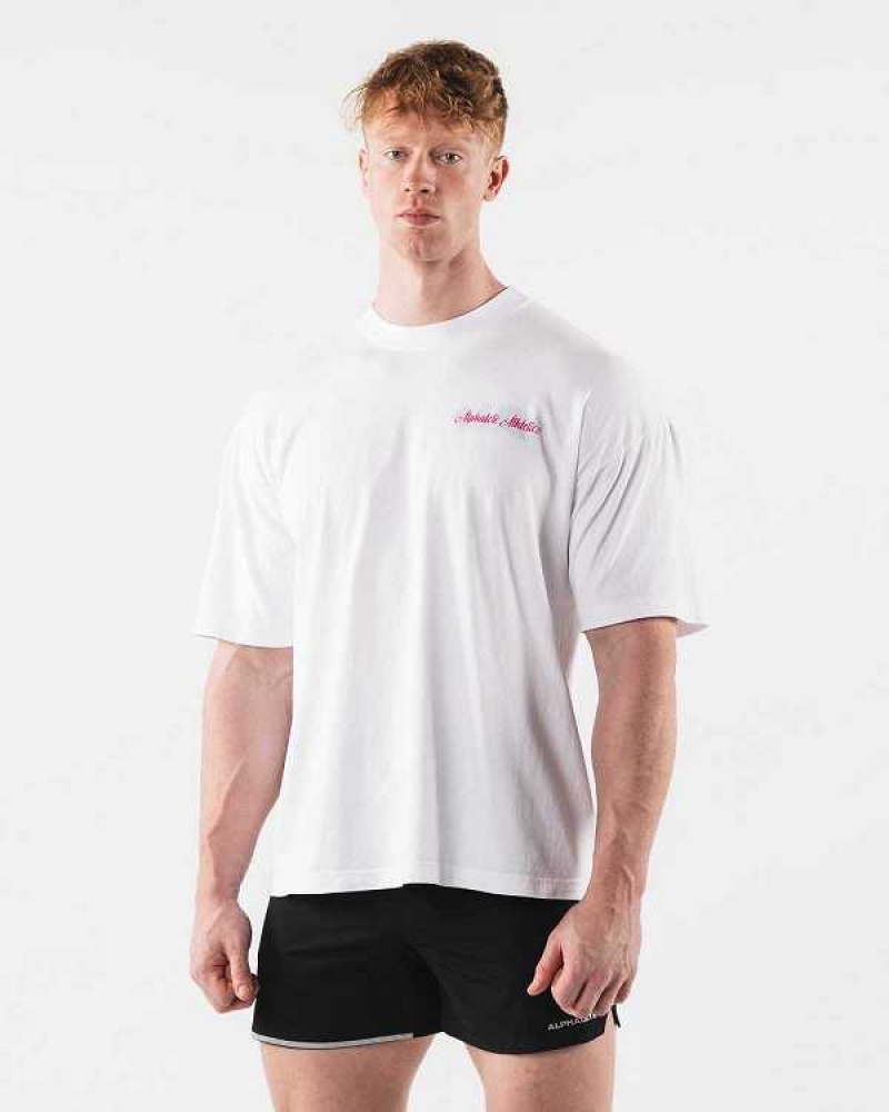 Dámské Košile S Krátkým Rukávem Alphalete Graffiti Bílé | CZ-369702