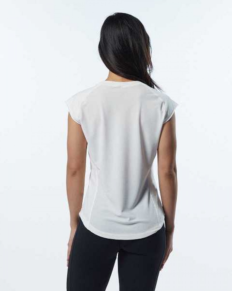 Dámské Košile S Krátkým Rukávem Alphalete Velocity Bílé | CZ-413098