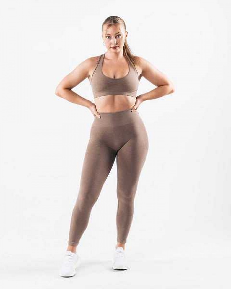 Dámské Legíny Alphalete Amplify Contour Hnědé | CZ-845730