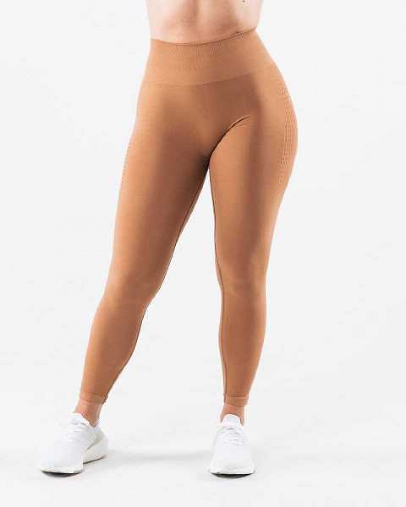Dámské Legíny Alphalete Amplify Contour Hnědé | CZ-924185
