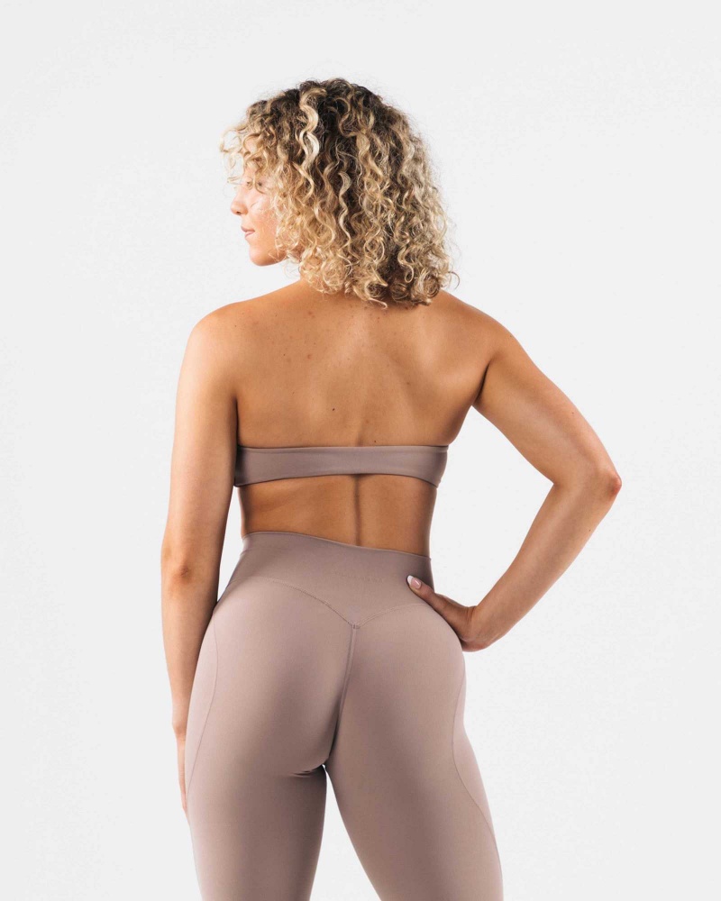 Dámské Podprsenka Bandeau Alphalete Aura Hnědé | CZ-416598