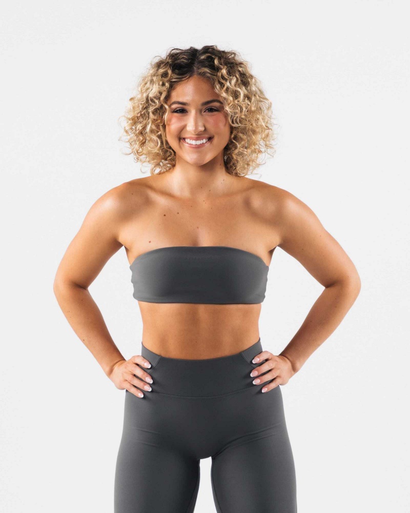 Dámské Podprsenka Bandeau Alphalete Aura Šedé | CZ-348759