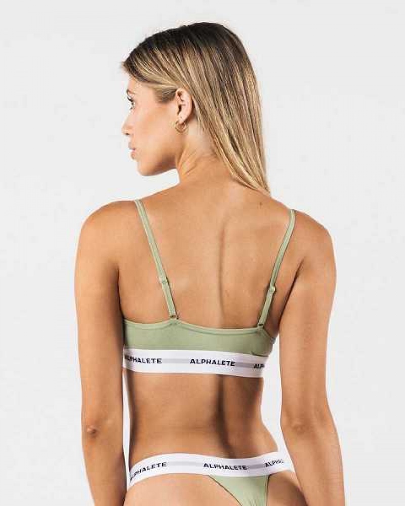 Dámské Spodní Prádlo Alphalete Acute Bralette Zelene | CZ-627401