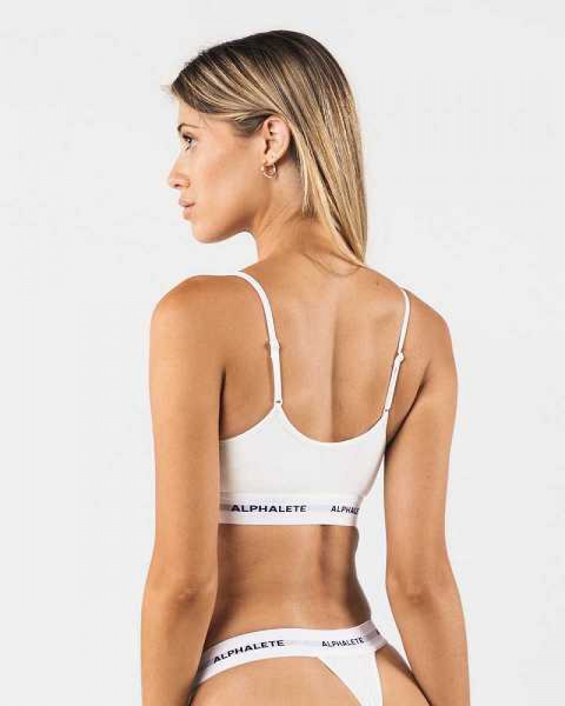 Dámské Spodní Prádlo Alphalete Acute Cami Bralette Bílé | CZ-352748