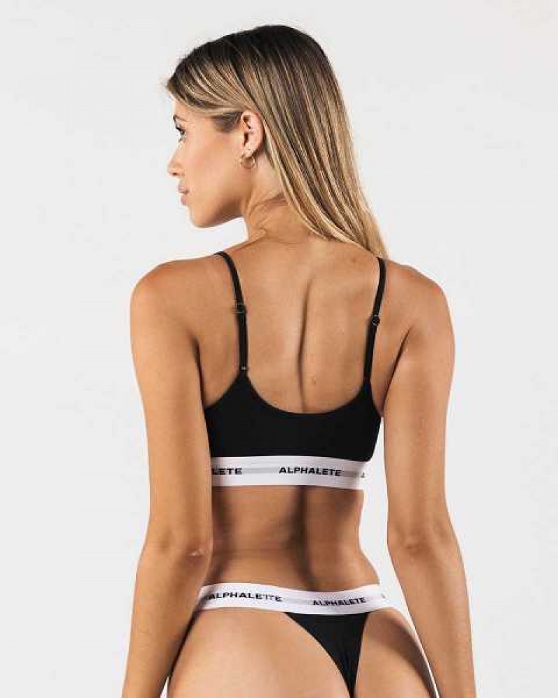 Dámské Spodní Prádlo Alphalete Acute Cami Bralette Černé | CZ-068451