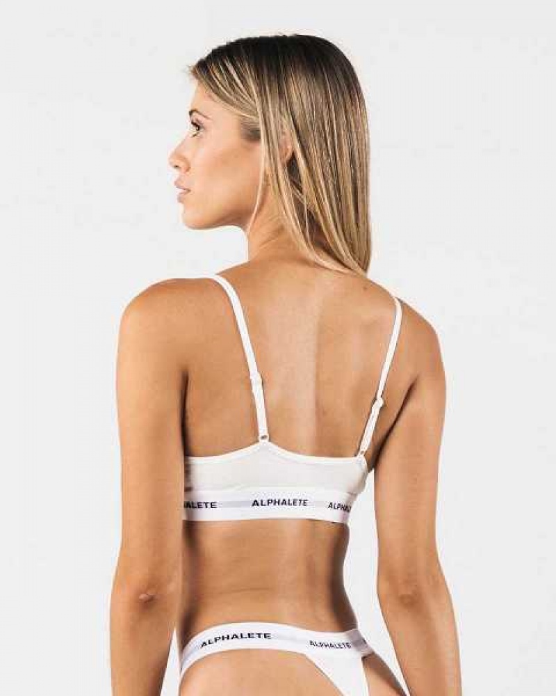 Dámské Sportovní Podprsenka Alphalete Acute Bralette Bílé | CZ-025697