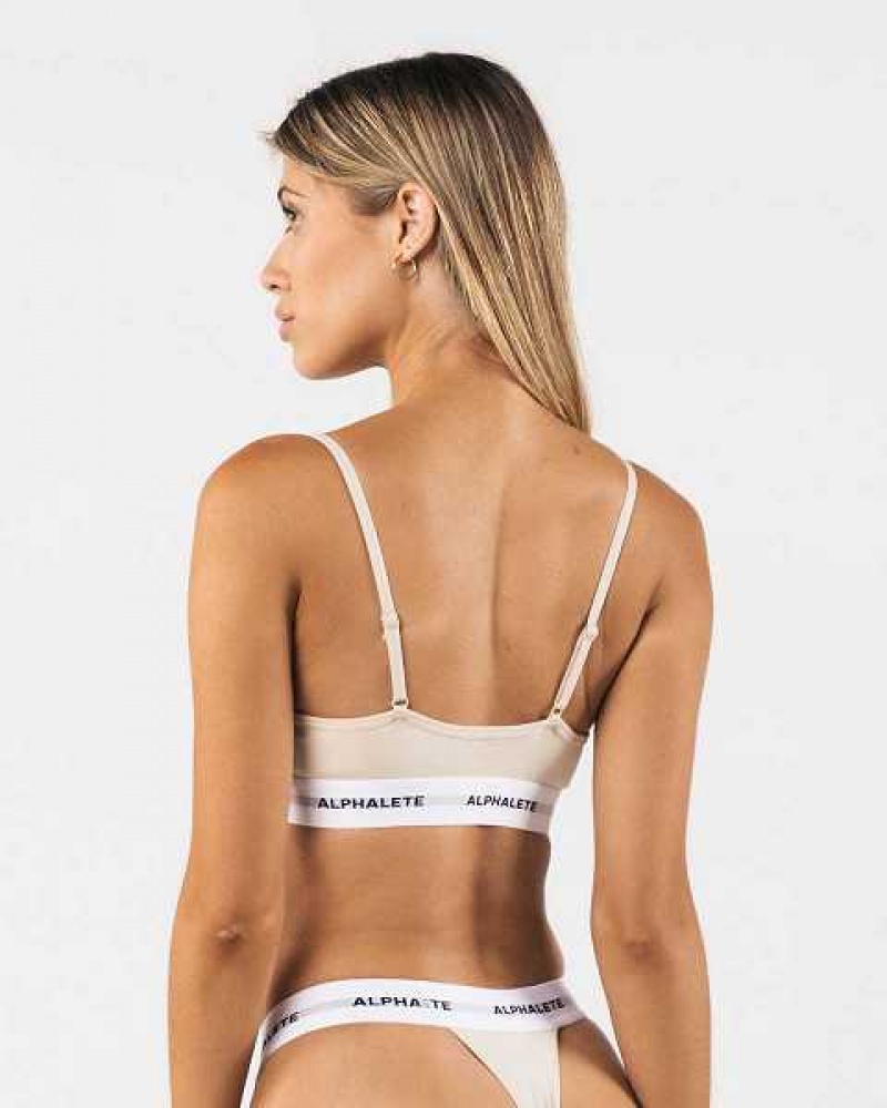 Dámské Sportovní Podprsenka Alphalete Acute Bralette Hnědé | CZ-954027