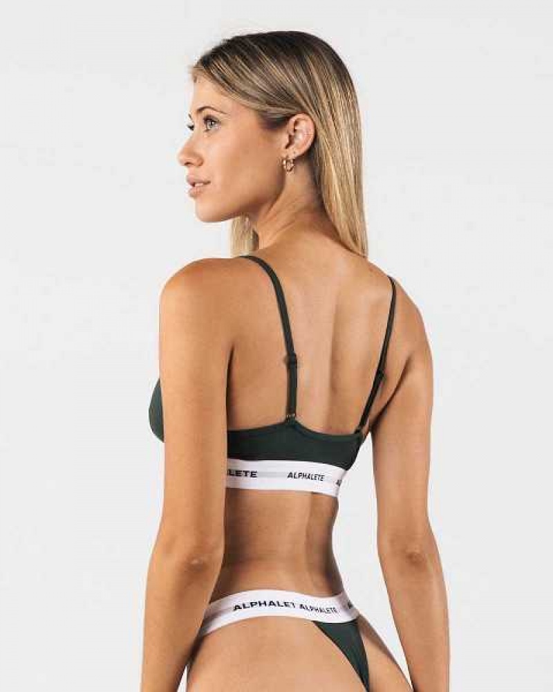 Dámské Sportovní Podprsenka Alphalete Acute Bralette Zelene | CZ-469380