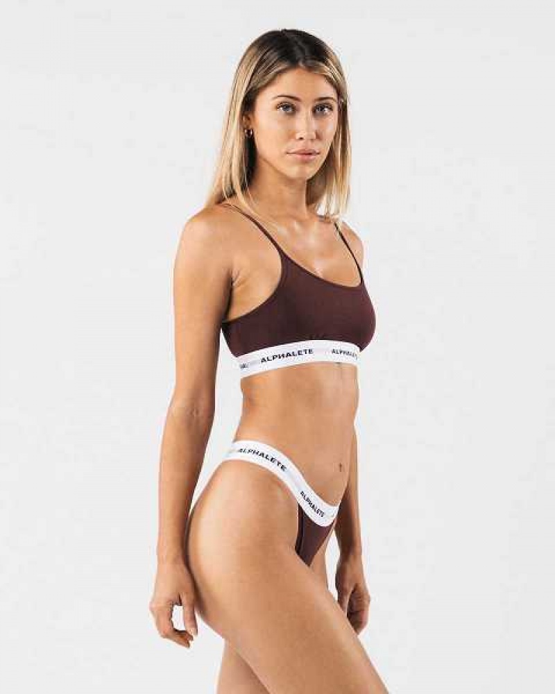 Dámské Sportovní Podprsenka Alphalete Acute Cami Bralette Červené | CZ-314982