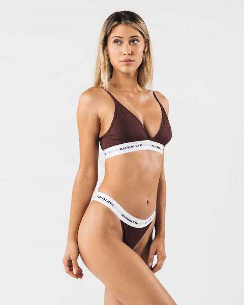 Dámské Sportovní Podprsenka Alphalete Acute Bralette Červené | CZ-647210