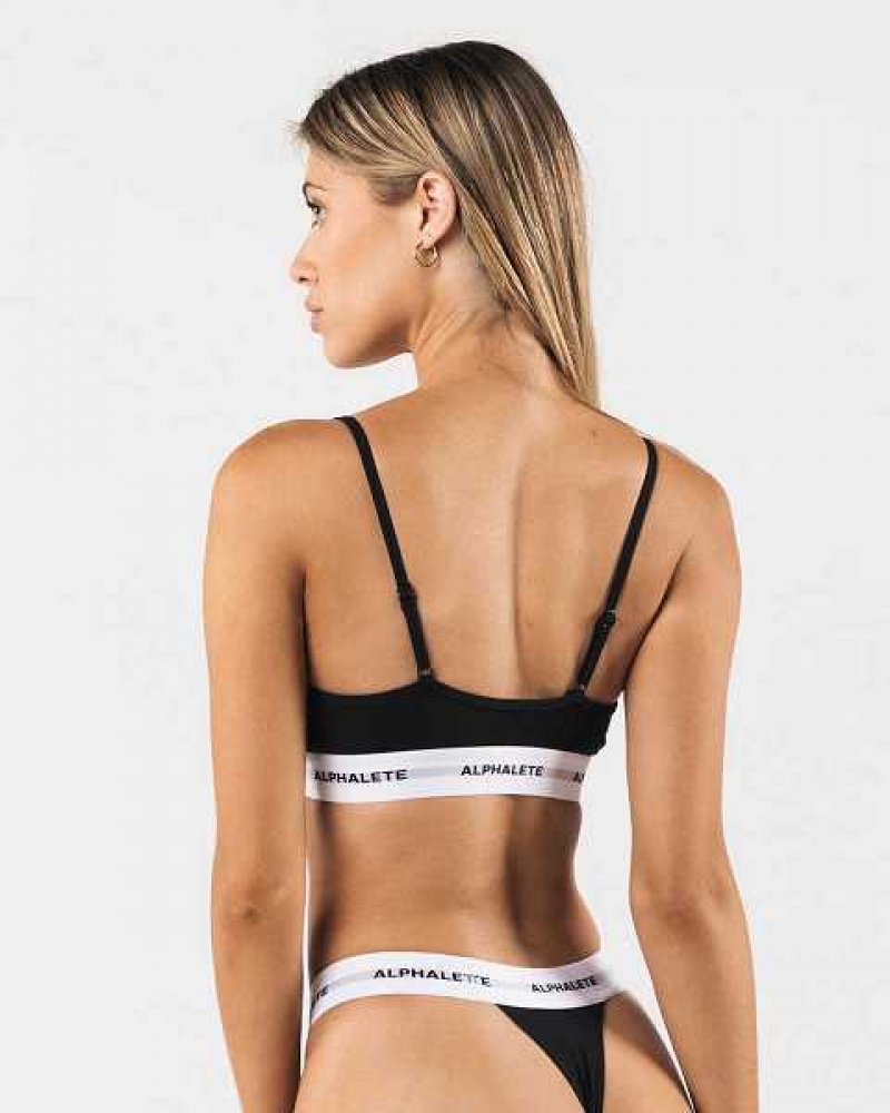 Dámské Sportovní Podprsenka Alphalete Acute Bralette Černé | CZ-163587