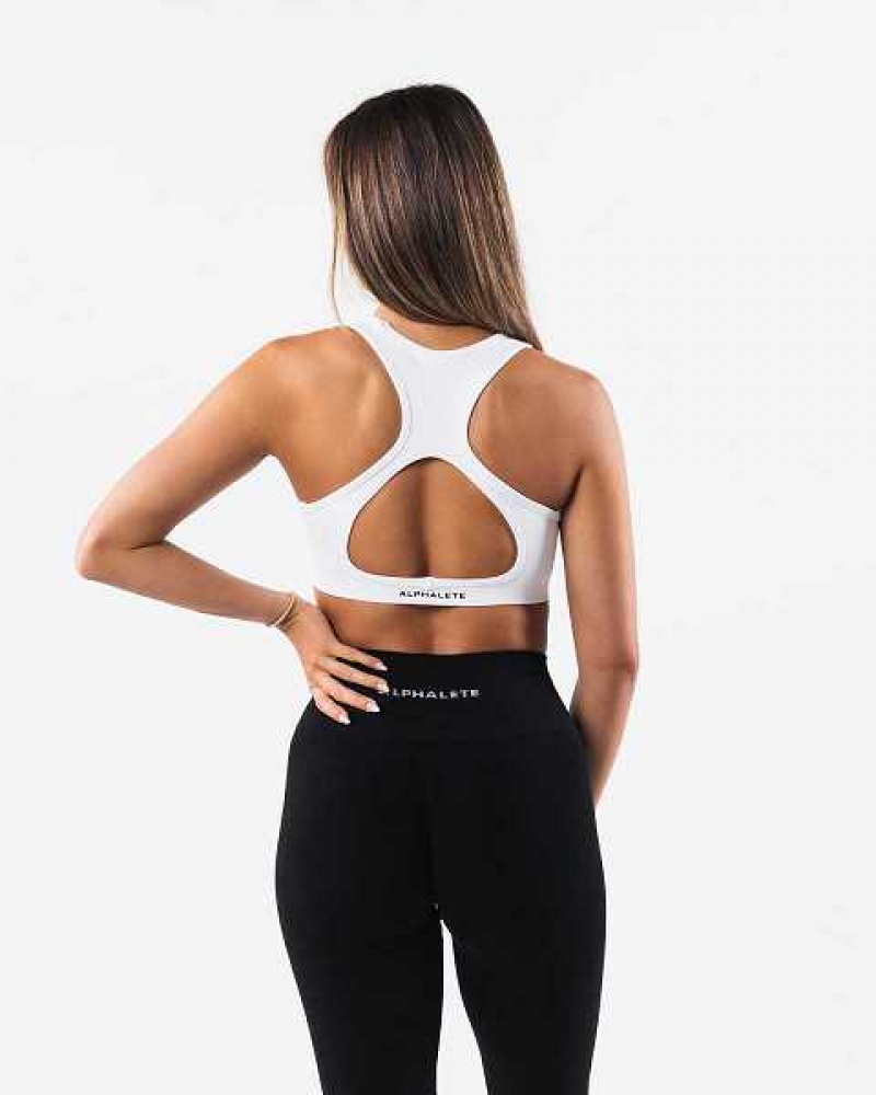 Dámské Sportovní Podprsenka Alphalete Amplify Contour Bílé | CZ-896753