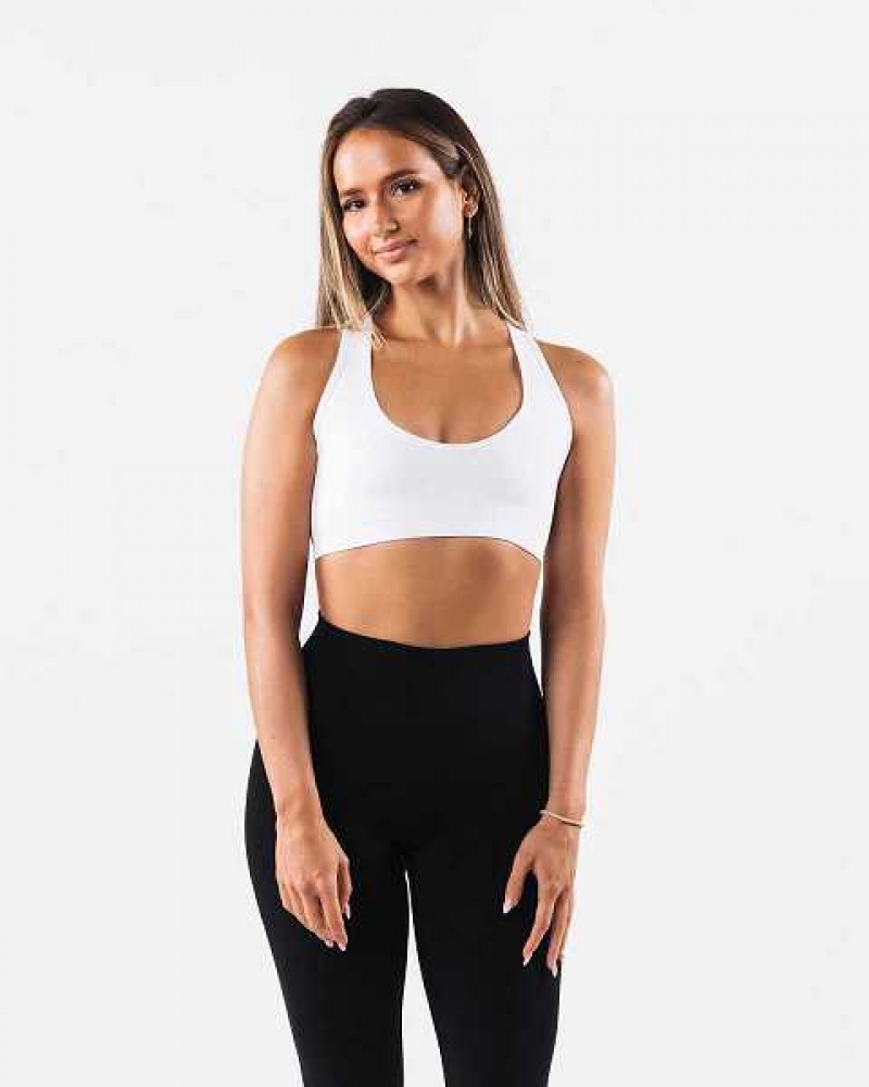 Dámské Sportovní Podprsenka Alphalete Amplify Contour Bílé | CZ-896753