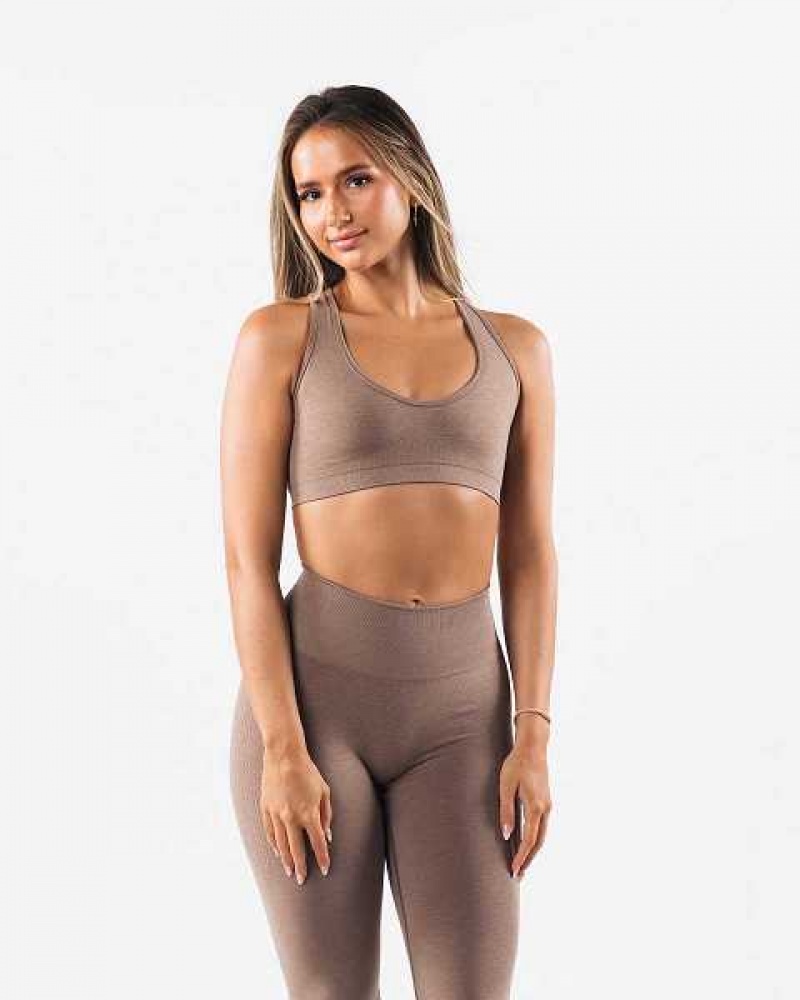 Dámské Sportovní Podprsenka Alphalete Amplify Contour Hnědé | CZ-708439