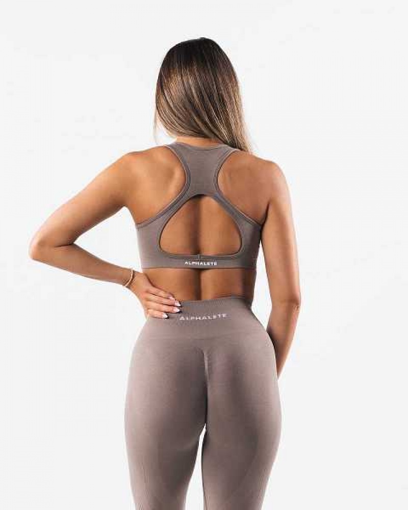 Dámské Sportovní Podprsenka Alphalete Amplify Contour Hnědé | CZ-752369