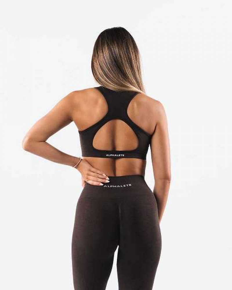 Dámské Sportovní Podprsenka Alphalete Amplify Contour Hnědé | CZ-182637